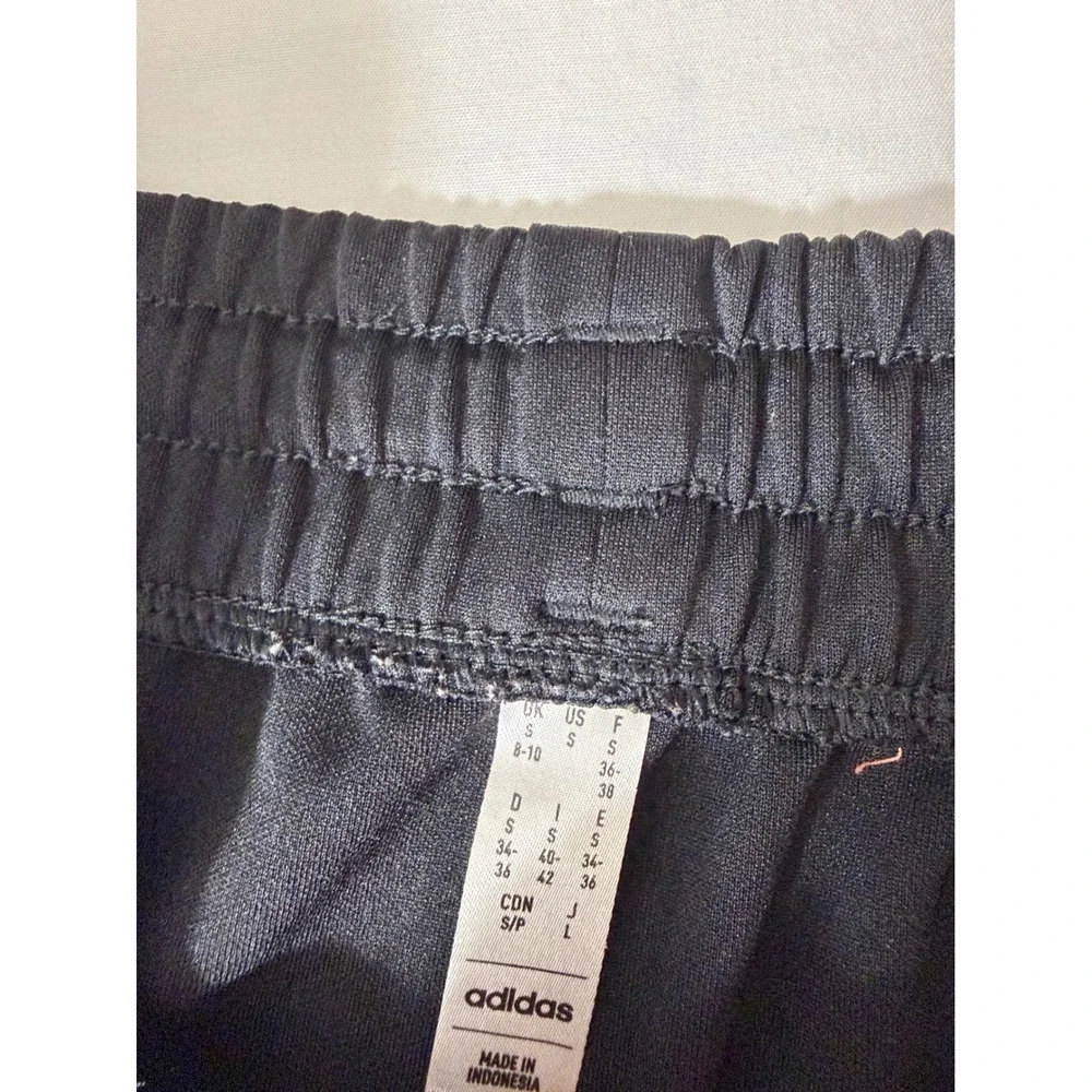 Adidas Mens 3-Stripe Track Pants Black White Tapered Athletic Joggers Size Small